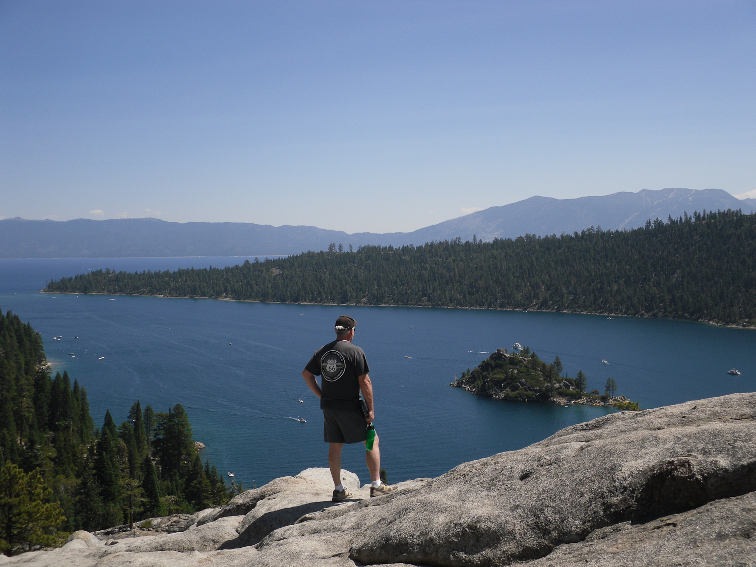 Bob looking towards Emerald Bay and Fannette Island